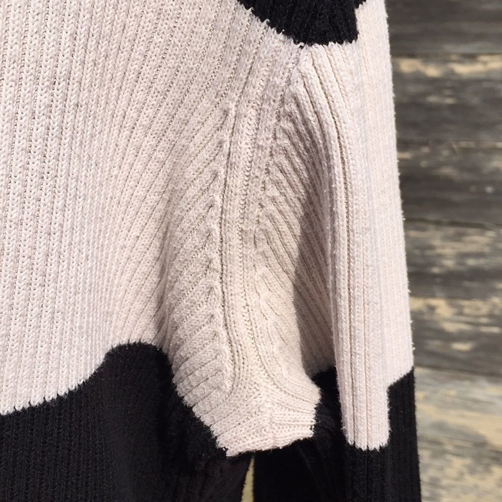 Rafaella cotton sweater black white stripe size L - Picture 6 of 8